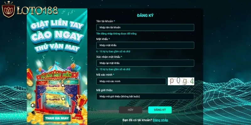 Gửi yêu cầu đăng ký LOTO188 và kết thúc quá trình